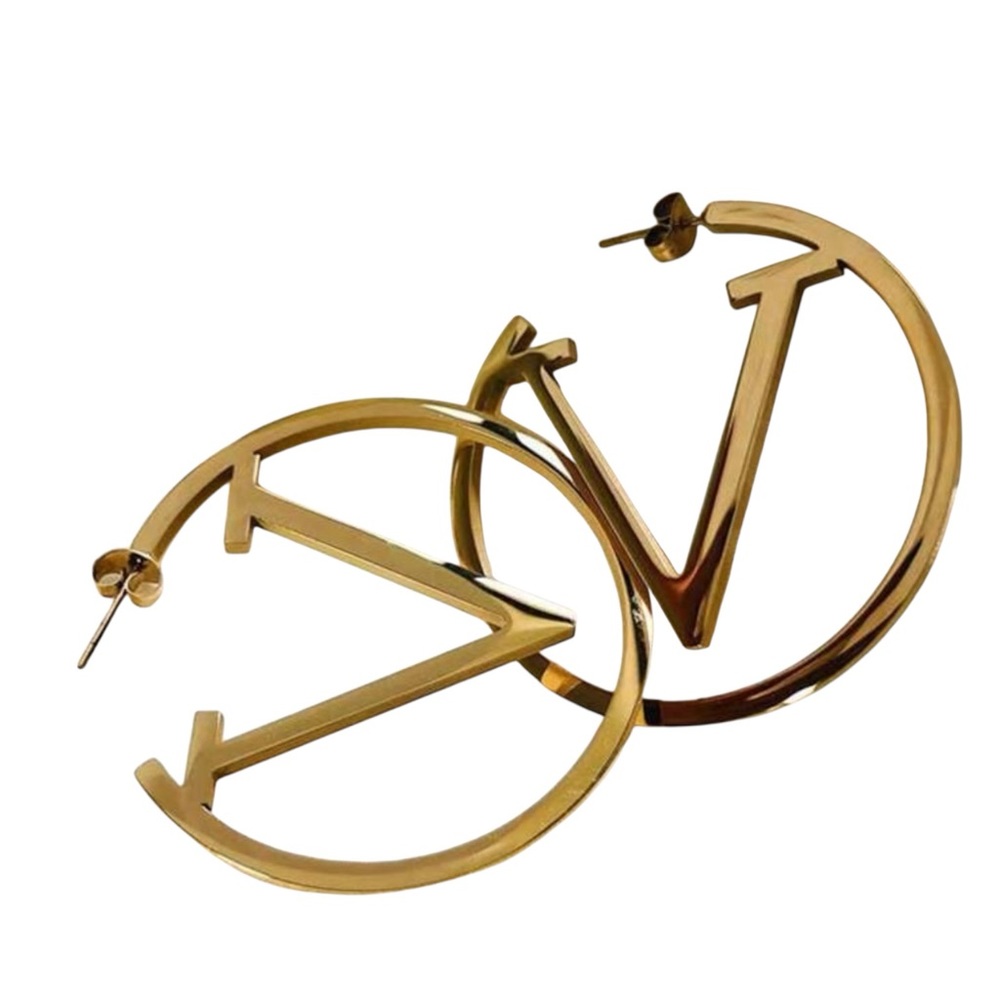 Trendy Large Gold V Earrings! New!